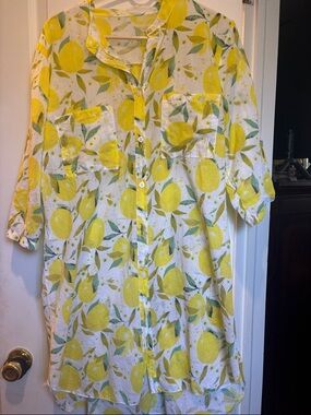 LEMON DRESS COTTON ONE SIZE WILL FIT SMALL TO LARGE MIDI LENGTH LIGHT WEIGHT